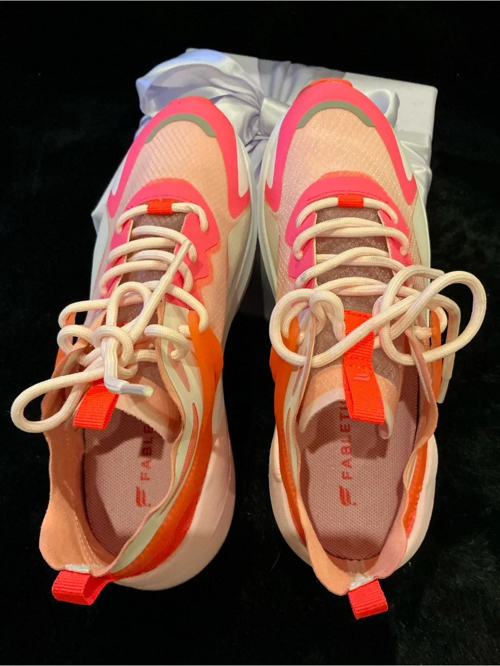 Fabletics Women's Pink & Orange Lace-Up Athletic Sneakers Size 7.5
